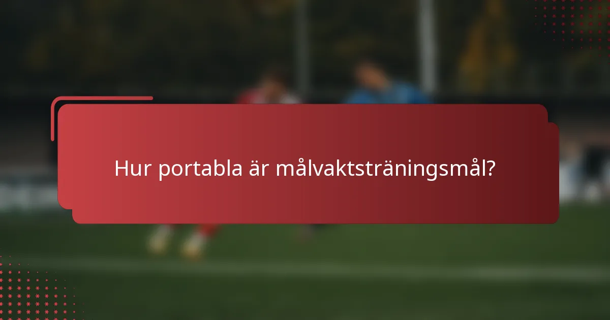 Hur portabla är målvaktsträningsmål?