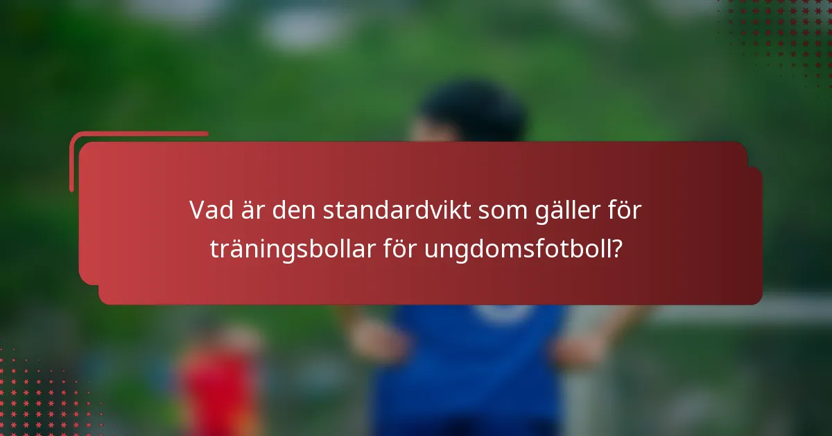Vad är den standardvikt som gäller för träningsbollar för ungdomsfotboll?
