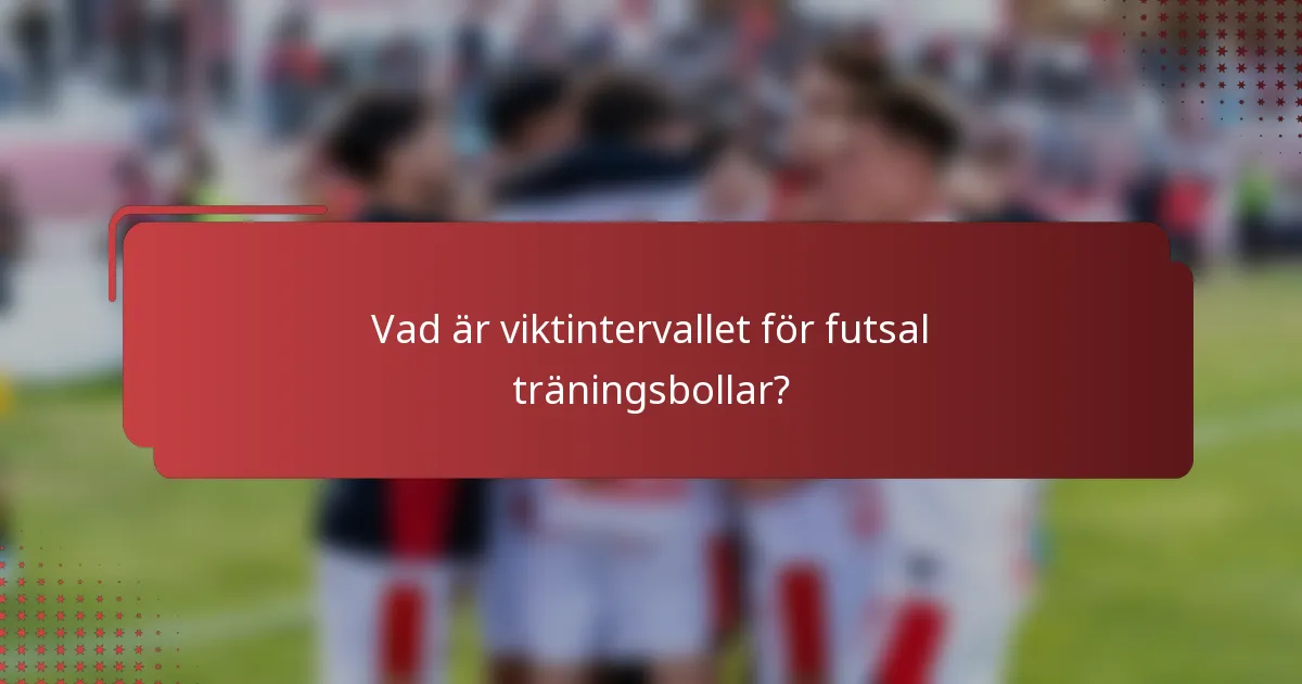 Vad är viktintervallet för futsal träningsbollar?