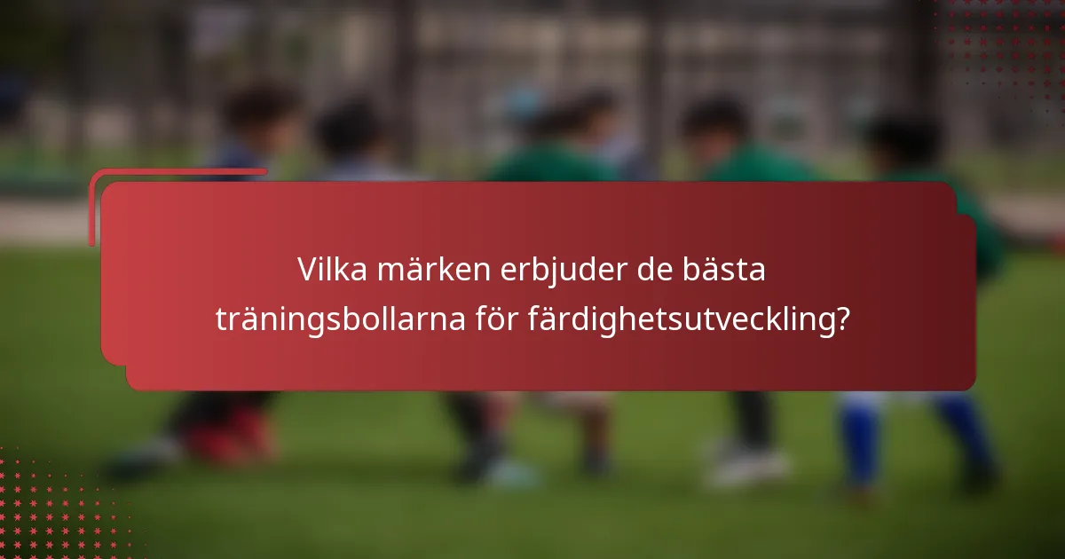 Vilka märken erbjuder de bästa träningsbollarna för färdighetsutveckling?