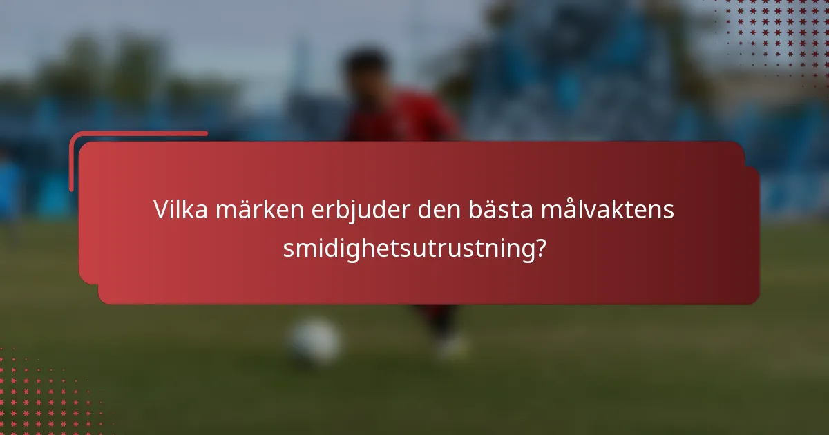 Vilka märken erbjuder den bästa målvaktens smidighetsutrustning?