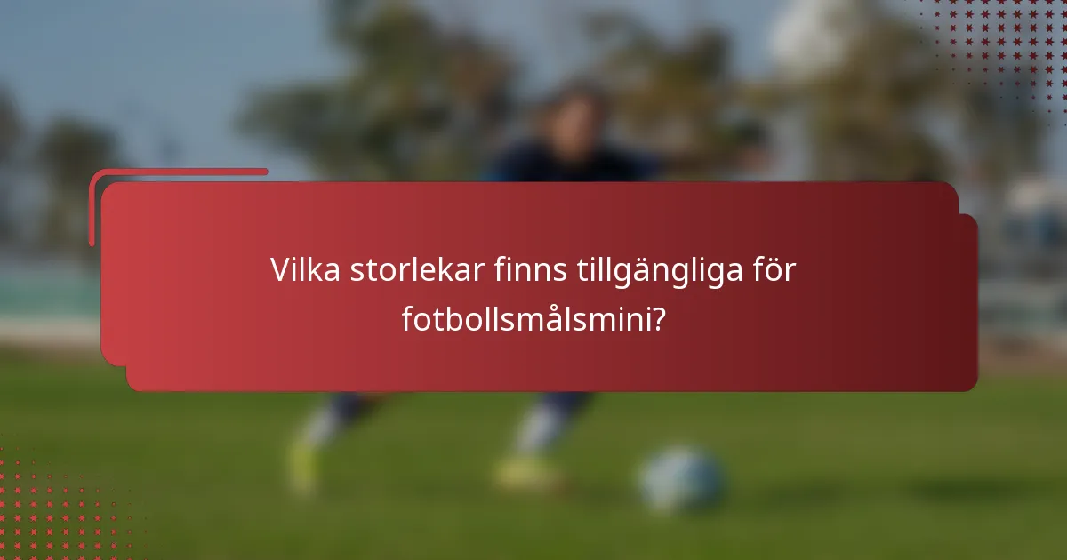 Vilka storlekar finns tillgängliga för fotbollsmålsmini?
